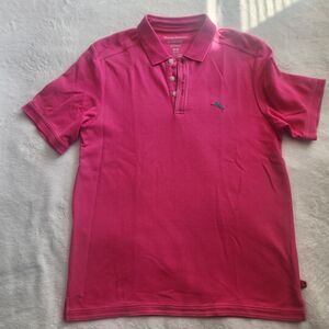 Tommy Bahama IslandZone Supima Polo Shirt Pink Men’s Size Medium EUC